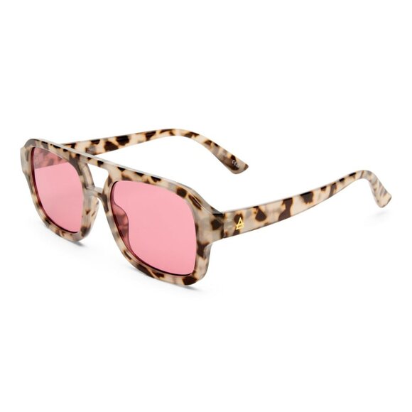 Aire Tortoise Frame Pink Lens Women's Sunglasses - Picture 2 of 11